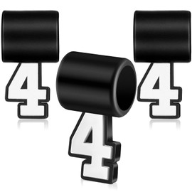 Thiccywoov 3 Pcs Number 0-9 Pendant for Sports Silicone Baseball Number Necklaces Pendant Baseball Charms for Football Soccer Softball Fan Braided Rope Tornado Necklace(Number 4)