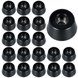 dentedeleao Pack of 20 Rubber Feet, Support Rubber, Anti-Noise Rubber, Non-Slip Protective Rubber with Metal Washer for Door, Chopping, Speaker, Chair Leg, Cabinet Leg Pads (15 x 12 x 8 mm, Black)
