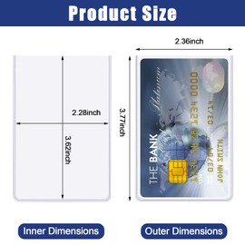 Zonon 48 Pack Medicare Card Holder Protector, PVC Waterproof Transparent Business Social Security Card Sleeves Protector