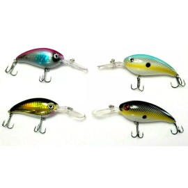 Unbranded 4 Crankbait Fishing Lures L 70mm, W 1/2 oz 8 Feet Dive "All 4 Included" New