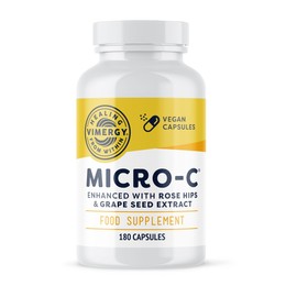 Vimergy Vimergy Micro-C? Vitamin C Capsules - 180 Servings C 500mg Vitamin C, Less-Acidic Vitamin C C Rose HIPS C Supports Immune & Musculoskeletal System C Gluten-Free C Kosher C Vegan Friendly