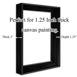 Wall-Art Supplies DIY Floater Frames for Canvas Paintings,1.25inch Deep Picture Frame,Floating Frame for Canvas Prints,Canvas Floater Frame,Frame for Canvas(Dark borwn 24×24 inch)