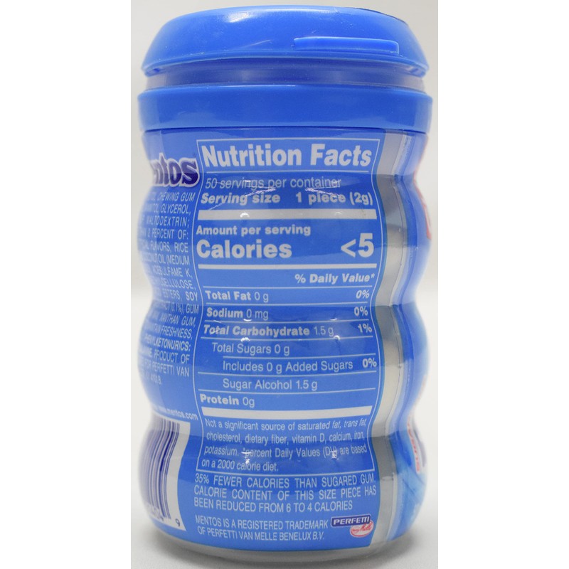 Mentos, Pure Fresh, Gum, Sugar Free, Fresh Mint (Pack of