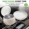 NutriChef 18-Piece Ceramic Cookware Set with Detachable Handles, Non Stick