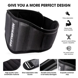 MANUEKLEAR Gym Weight Lifting Belt Weight Lifting Workout Weightlifting Powerlifting Belt for Men Women - 7.5inch - Bodybuilding Fitness Back Support for Cross Training, Squats, Lunges