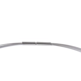 TIABELLE Women's 5-Row Plastic Coated Stainless Steel Wire Necklace with Titanium Clasp, Stainless Steel