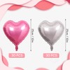 Jangostor Pack of 60 Heart Shape Foil Balloons, 25 cm