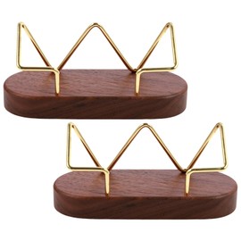 YMKWZ Business Card Holder Wood Card Holder Display Large Capacity Business Card Holder Desk Sturdy for Office Home Desktop (Wood 2pcs)