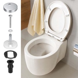 2 Piece Toilet Seat Attachment Set, Toilet Seat Screws Accessories, Hinge for Toilet Lid Attachment, Universal Top Fittings Toilet Seat Hinges, for Toilet Toilet Sack Holes