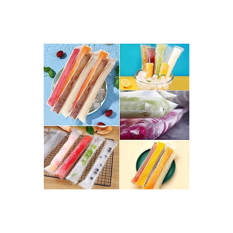 GeorgeX 50Pcs Desechable Popsicle Mold Bag Moldes para Cubitos de