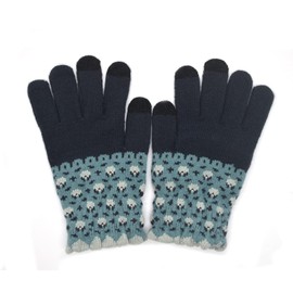 Guantes de invierno con visualización táctil para mujer, tela trenzado, forro polar, guantes deportivos cálidos para el clima dorado, Negro, Talla única