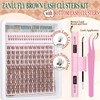 Brown Lash CLusters Kit with Bottom Lash Clusters Wispy Brown
