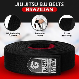 GOSPEL Vintage Series BJJ Belt for Men & Women | Brazilian Jiu Jitsu Belt with Vintage Colors (Vintage Black, A0)