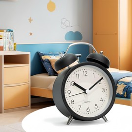 YYDS Loud Alarm Clock, Stylish Vibration, Analog Bell, Loud Wake Up, Loud Wake Up Clock, Cute, Stylish, Vibrating Mechanical, Continuous Second Hand, Lightweight, Quiet Light, For Bedroom and