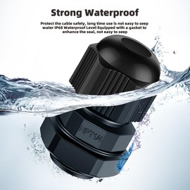 CGELE Cable Gland 20 Pack 1/4" NPT Waterproof Adjustable Connector Strain Relief Cord Connectors Joints Nylon with Gaskets…