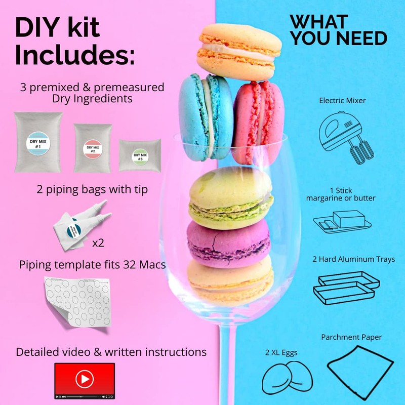 W4W Macalicious Macaron Baking Mix, DIY Bake Your Own French