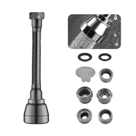 Swivel Tap Attachment, Kitchen Tap Attachment, 3 Modes Tap Extension, Tap Attachment, Silver Grey, Suitable for Bathrooms, Kitchens