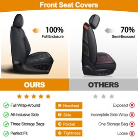IKABEVEM Seat Covers Custom Fit Toyota Tacoma 2016-2023 Double Crew Extended Access Cab Truck Pickup Front Car Seat Covers(2PCS Front, Black)