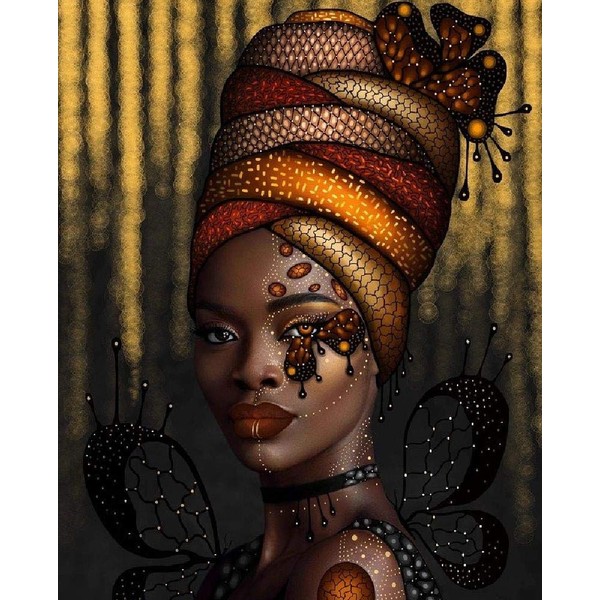 Classic Jigsaw Puzzle 1000 Piece Wooden Adults Children Puzzles-Butterfly African Woman-Art DIY Leisure Game Fun Toy Gift Suitable Family Friends