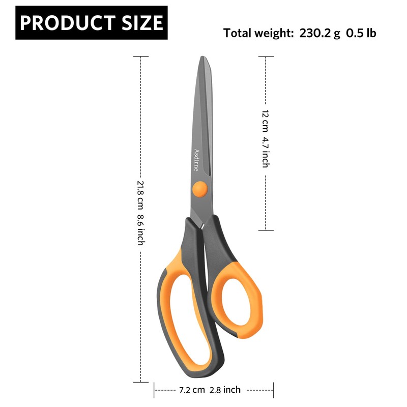 Asdirne Titanium Coating Scissors, Premium All Purpose Scissors, Ultra Sharp