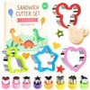 Sandwich Cutter for Kids-12 Pcs Cookie Cutters Set,Bread Cutter Set,Fruit