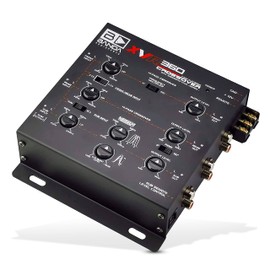 Banda 3-Way Electronic Car Crossover Two or Three-Way System Set-Ups with Rear Fader Control,Subwoofer Equalizer,2/4/6 Channel Inputs,5V RCA Outputs,Front/Rear/Subwoofer Level Control Banda XVR360