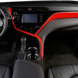 Kadore for 2018-2022 2023 2024 Toyota Camry Interior Center Console Strips Cover Trim Molding Red Accessories LHD 2-pc