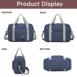 Bolsa de viaje plegable para objetos personales Spirit Airlines de 18 x 14 x 8 pulgadas, equipaje de mano para mujeres y hombres, 30 L, Azul marino, 25L