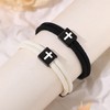 Nymerianoble Cross Bracelet for Women Matching Bracelets for Couples Black