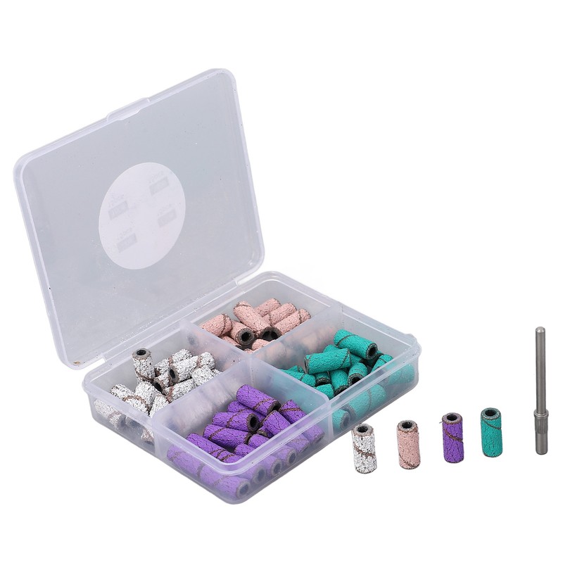 60pcs Nail Art Sanding Caps Dead Skin Removal Manicure Grinding