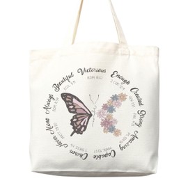 Faithful Christian Eco-Friendly Canvas Tote Bags - Inspirational Religious Totes, Bible Verses, Cross Designs, Church Gifts, Reusable Shopping Bags, Sustainable Carry-All (Tote Bag + Matching Pouch)