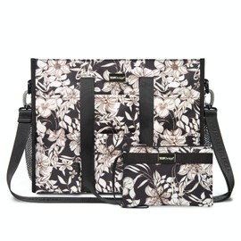 TOPDesign Utility Water Resistant Tote Bag with 22 Exterior & Interior Pockets, Top Zipper Closure & Thick Bottom Support, Perfect Gifts for Working Women, Teachers, Nurses, Accountants