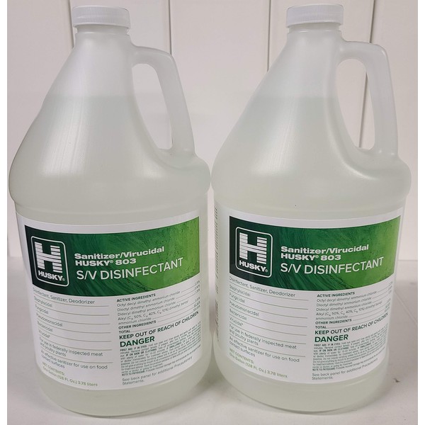 Husky S/V Hospital Grade Disinfectant - Makes over 350 Gallons of Sanitizing Disinfectant! (2 Pack)