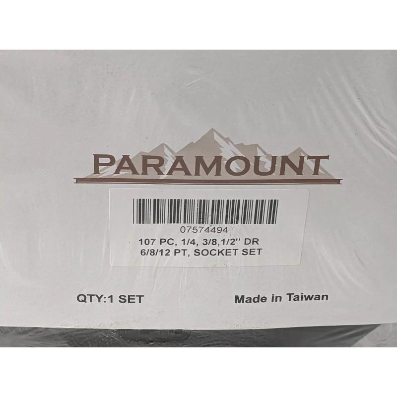 PARAMOUNT 107 Piece Socket Set 1/4, 3/8 & 1/2" Drive