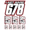 MX and ATV Name and Number Plate Decals
