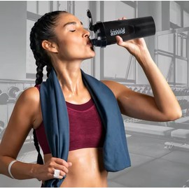 Inov Paris Inov Paris 3-in-1 Sports Bottle Shaker with Compartments, Black, Protein and Supplements