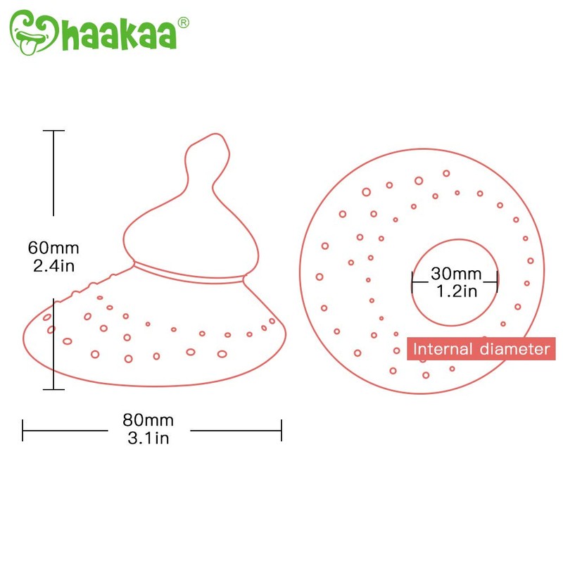 Haakaa Nipple Shield for Breastfeeding with Latch Difficulties Cracked Flat