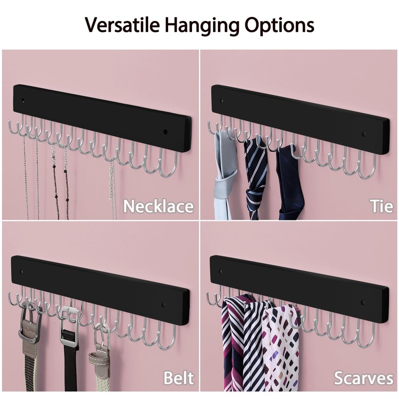 SCUNDA Wall Mounted Necklace Holder, Classic Style Necklace Holder, Tangle-Free