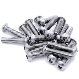 M4 (4mm x 22mm) Hex Socket Button Machine Screw (Bolt) - Stainless Steel (A2) (Pack of 20)