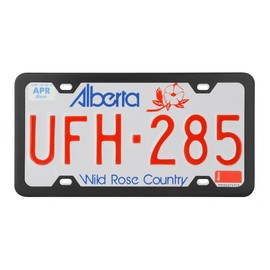 Grand General 60414 Matte Black Powder Coated License Plate Frame with 4 Holes