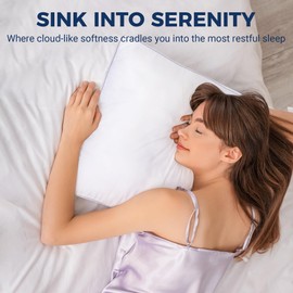 Aubby Bed Pillows King Size Set of 2 for Sleeping, Cooling Gusseted Pillows Hotel Quality, Soft Down Alternative Plump Filling for Back, Stomach or Side Sleepers, 19 x 34 inches