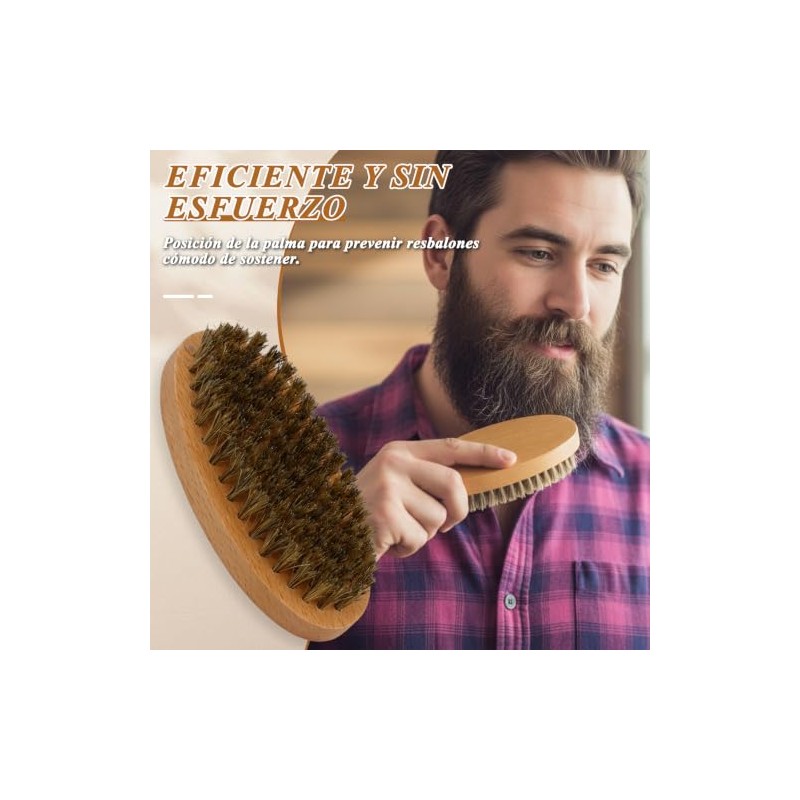 Cepillo Para Barba De 11cm,Cerdas De Jabalí De Bigote Para