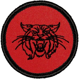 Retro Red and Black Wildcat Patrol Patch - 2" Diameter Round Embroidered Patch (Sew-on)