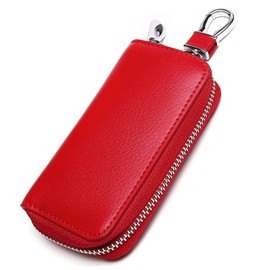 Le Hestia Genuine Leather Key Case, Smart Key Storage, Select Six Row Ring, Comes With a Handy Carabiner, Card Key Storage, Retractable, Unisex -