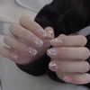 CEBOIC Glue-On Nails, Short, Handmade Gel Nails, Press On Nails,