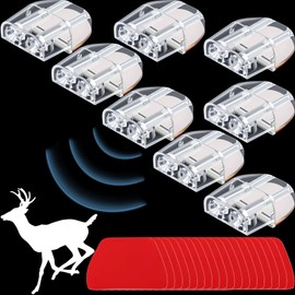 BBTO 8 Pieces Deer Whistles for Car with Adhesive Tapes Deer Horns Alerts Warning Devices and Extra 20 Pieces Adhesive Tapes for Car Truck Auto and Vehicles (Transparent)