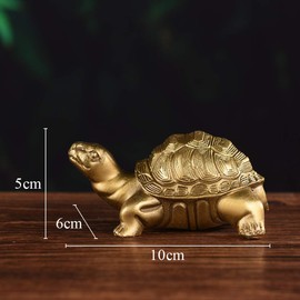 Brass Millennium Turtle Statue Gold Desk Home Indoor Outdoor Decorative Collectible Gifts for Elders 4'' BS051