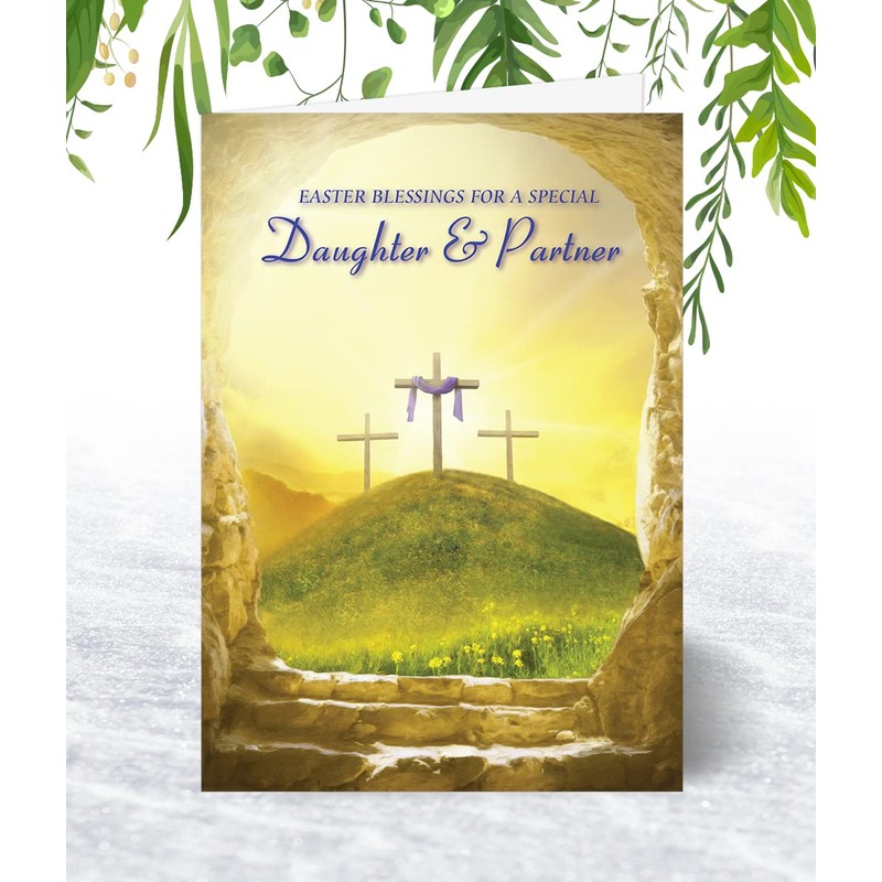 Daughter & Partner Religious Easter Card - Christian Easter Card