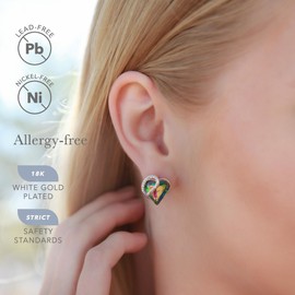 Leafael Birthstone Heart Earrings for Women | Unique Birthstone Earrings With Healing Crystals | Allergy-Free Earrings for Women with Gift Box Included