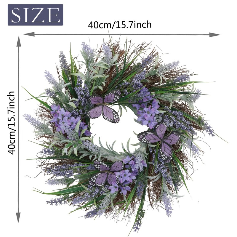 Valery Madelyn Artificial Flower Wreath, Door Wreath, Easter Decoration, Spring